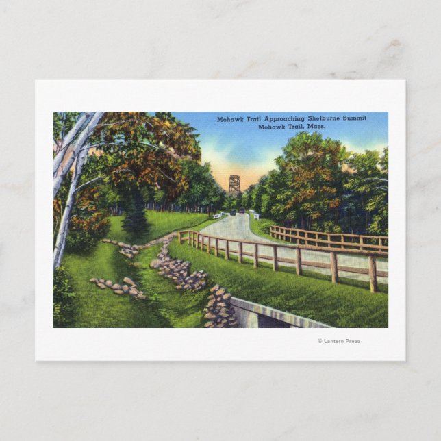 Mohawk Trail Approaching Shelburne Summit Postcard (Front)