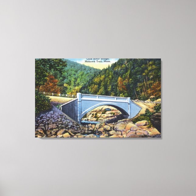 Mohawk Trail View of Cold River Bridge Canvas Print (Front)
