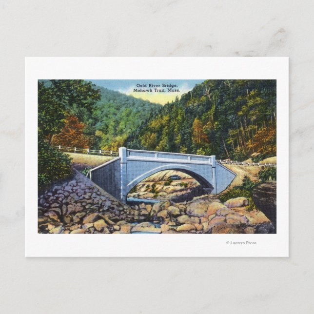Mohawk Trail View of Cold River Bridge Postcard (Front)