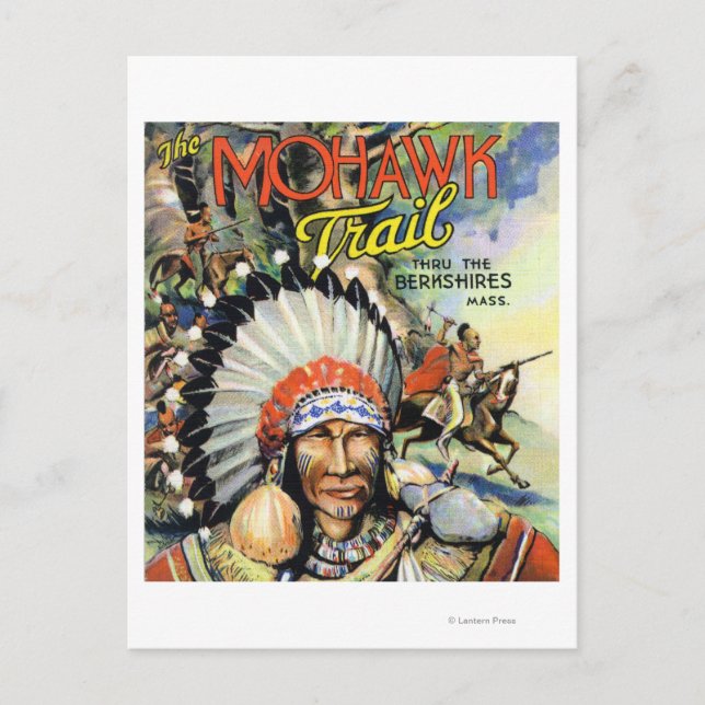 Mohawk Trail, View of Mohawk Indians Postcard (Front)