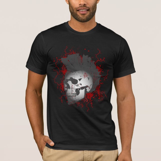 Mohawkin' Anarchy Skull T-Shirt (Front)