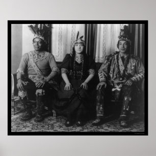 Mohegan Indian Chief and Family 1923 Poster