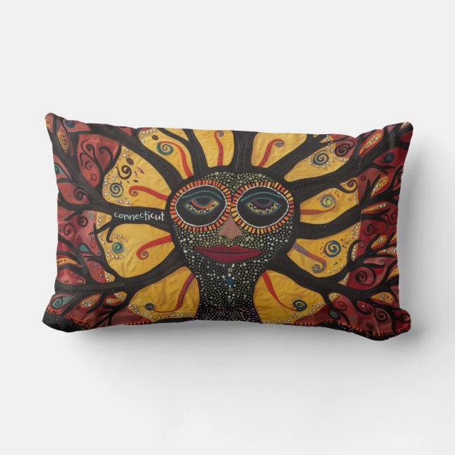 Mohegan Tree of Life and Sun Throw Pillow III (Back)