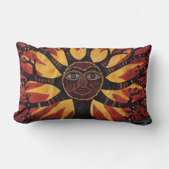Mohegan Tree of Life and Sun Throw Pillow V (Front)