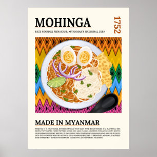 Mohinga Traditional Burmese Fish Noodle Soup Poster