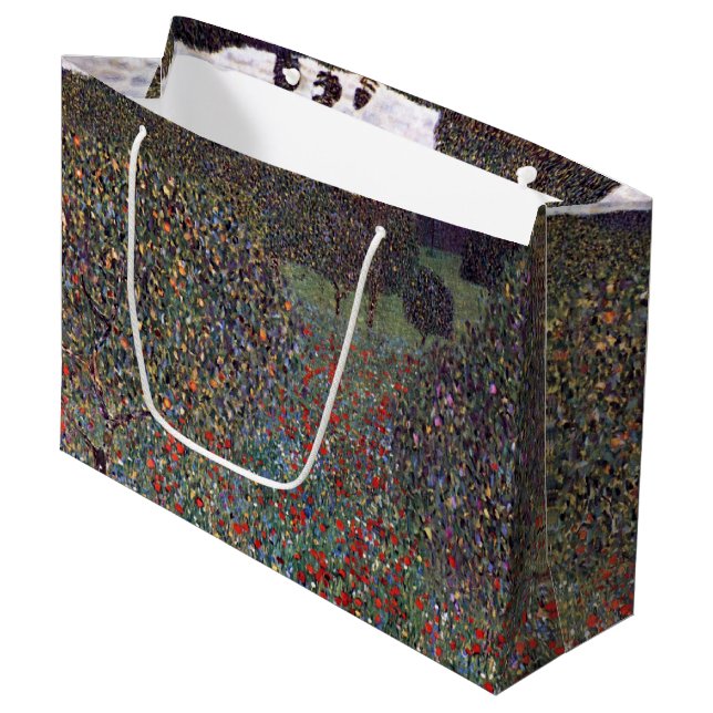 Mohnfeld, Gustav Klimt Large Gift Bag (Front Angled)