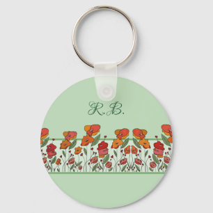 Mohnfeld personalisiert keychain