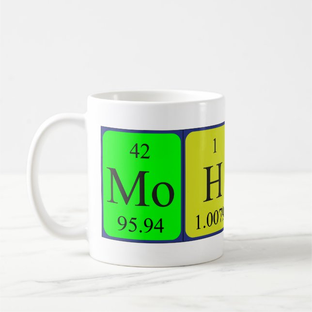 Mohsin nom de table périodique mug (Gauche)