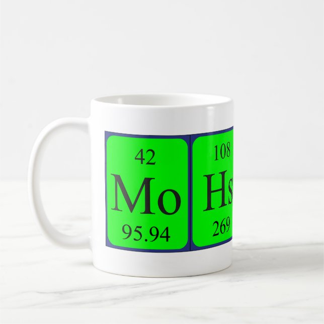 Mohsin nom de table périodique mug (Gauche)