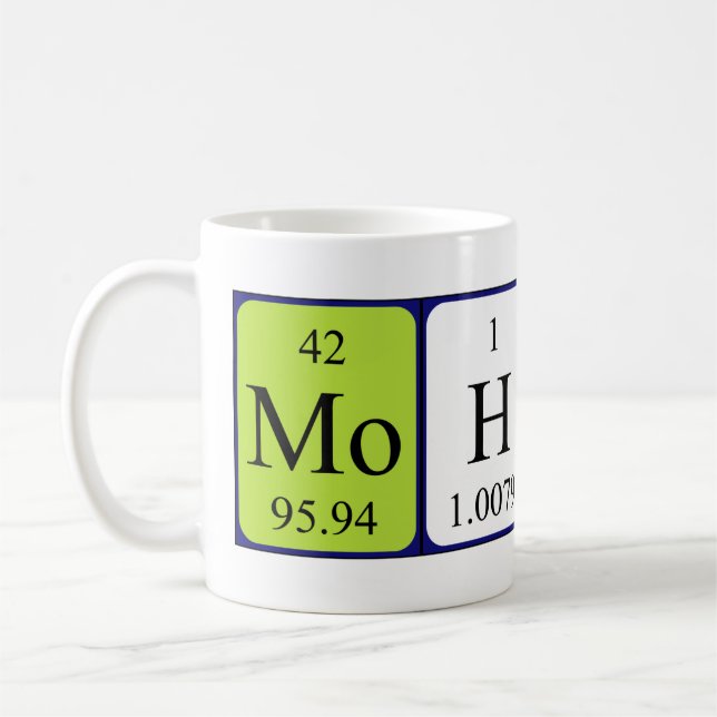 Mohsin nom de table périodique mug (Gauche)