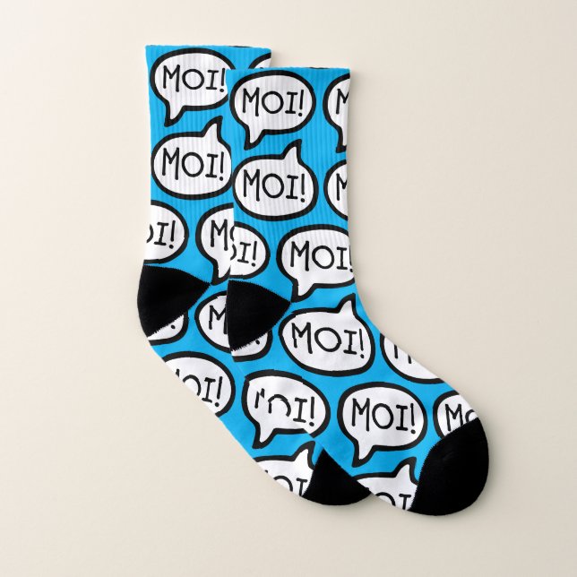 MOI! Finnish Greeting, Hello, Hi, Finland Socks (Pair)