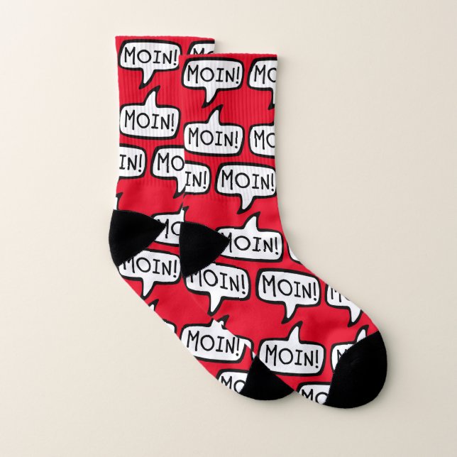 MOIN! Low German, Danish, Frisian Greeting, Hello Socks (Pair)
