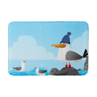 "Moin Moin" Seagull Bath Mat