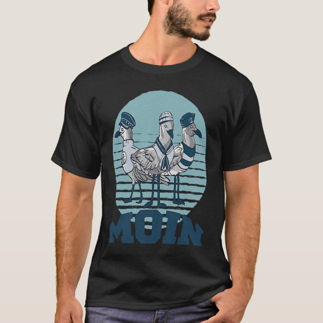 Moin Pigeon Squad Seagull Retro Anchor Ocean life T-Shirt (Front)