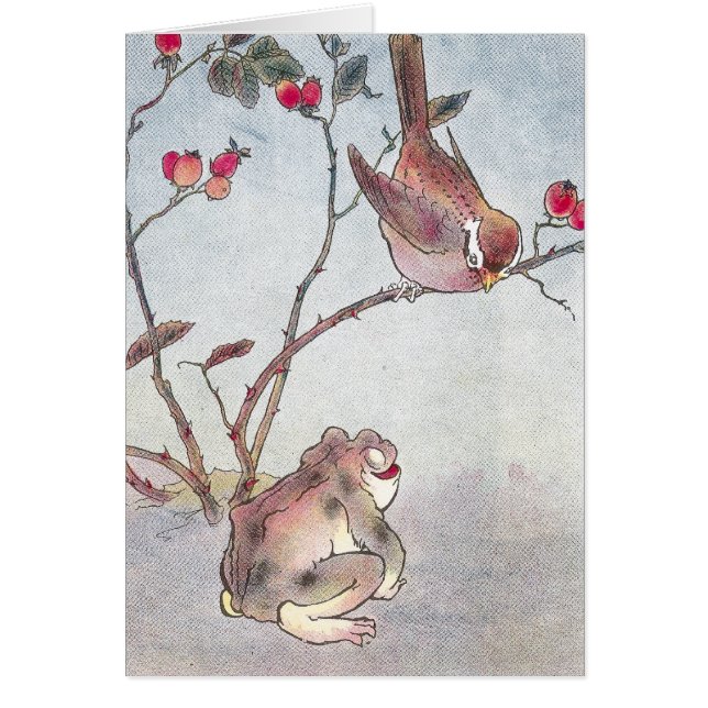 Moineau, crapaud et cynorrhodons (Devant)