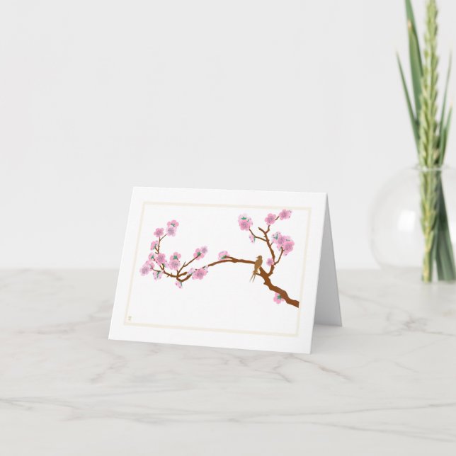 Moineau sur l'arbre - carte pour notes (Devant)