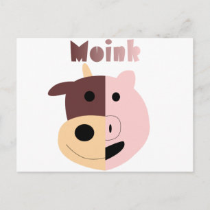 Moink : Carte postale de vache caricaturale et de 