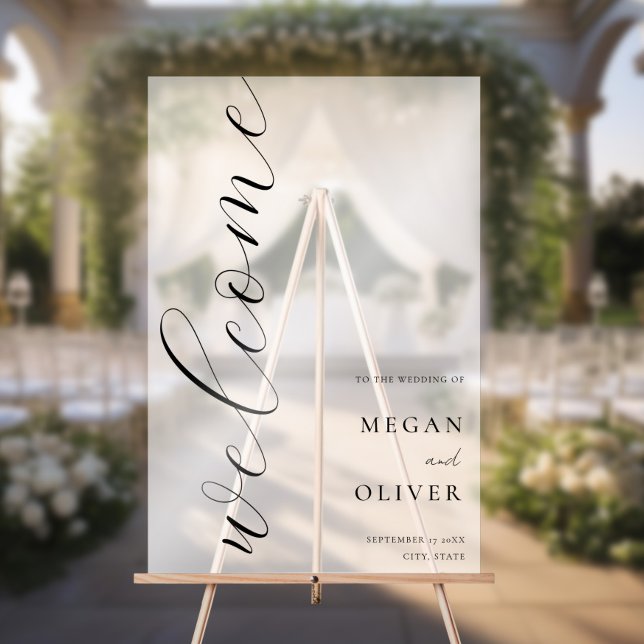 Moins élégante Calligraphie Script Mariage Bienven (Créateur téléchargé)