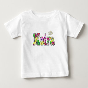 Moira, Girls Name With Daisies, Baby T-Shirt