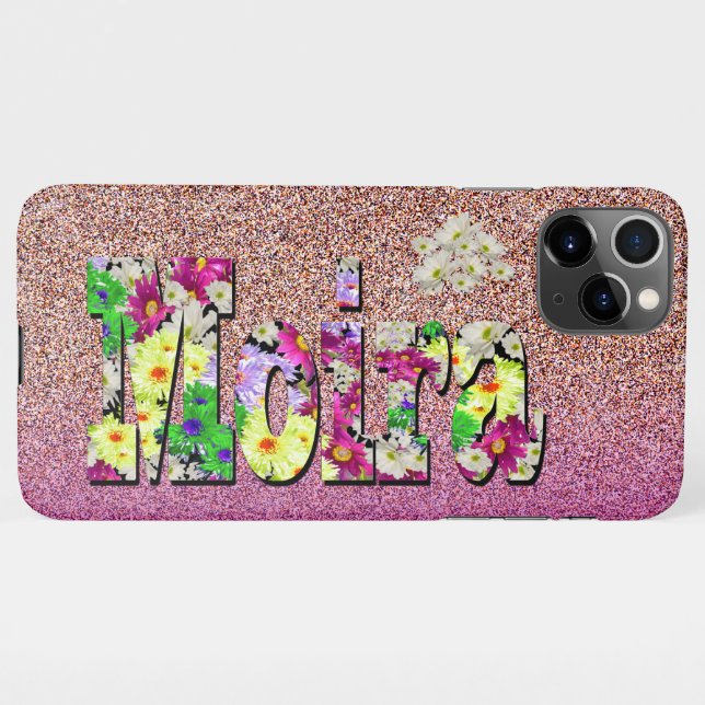 Moira, Girls Name With Daisies,   iPhone Case (Back Horizontal)