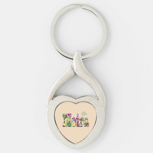 Moira, Girls Name With Daisies, Keychain (Front)