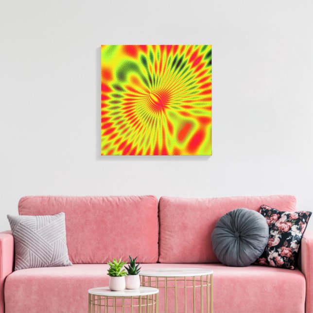 Moire Wave Interference Pattern  Canvas Print (Insitu(LivingRoom))
