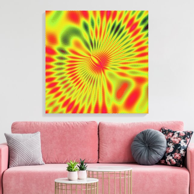 Moire Wave Interference Pattern  Canvas Print (Insitu(LivingRoom))