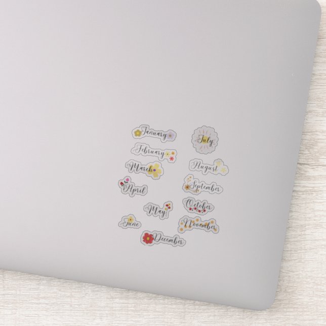 Mois de l'année Sticker Flower Set (Détail)