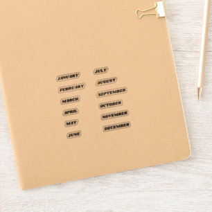 Mois de l'année Sticker Set Rétro