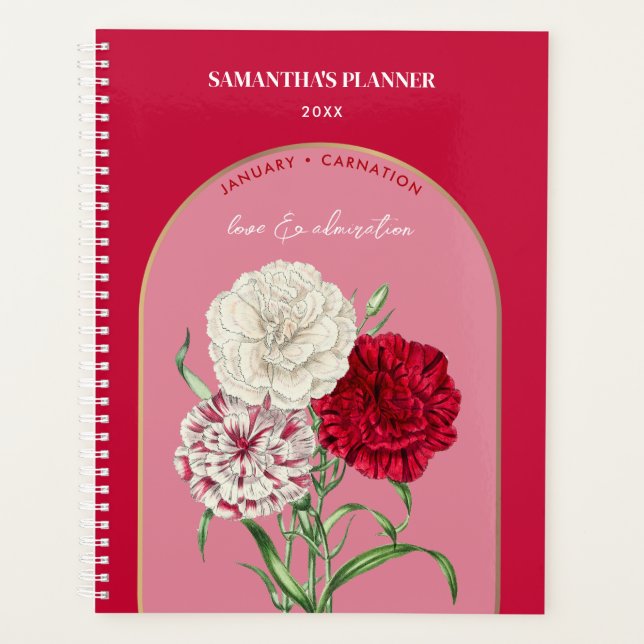 Mois des fleurs de naissance personnalisées Janvie (Devant)