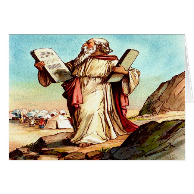 Moïse avec les tables de la loi Carte de voeux (Devant horizontal)