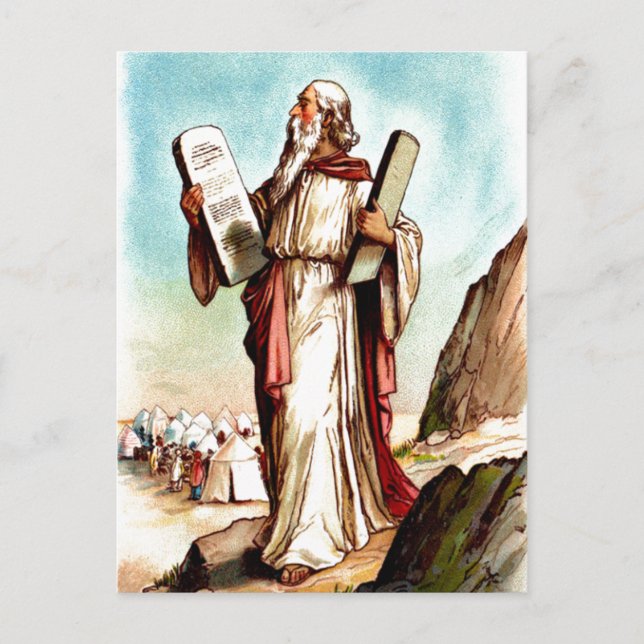 Moïse avec les tables de la loi carte postale (Devant)