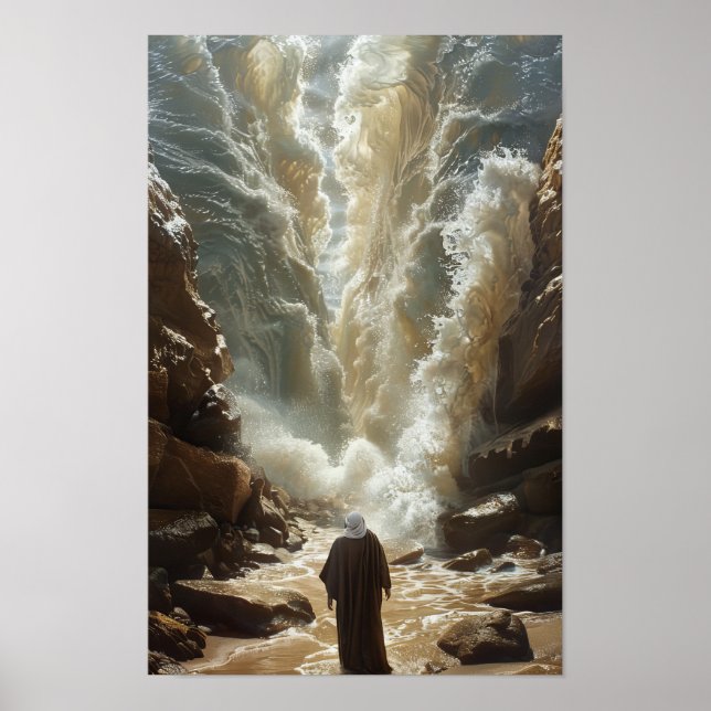 Moïse Splitting the Sea - Poster religieux (Devant)