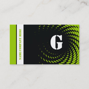 Moitié monogramme noir vert cartes de visite