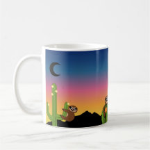 Mojave Sloth Mug, Sloths on Cactus, Cacti, Desert