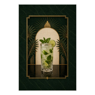 Mojito Art Deco Poster Bar Art