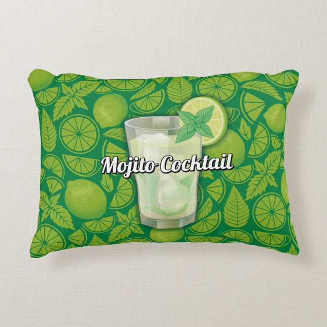 Mojito Cocktail Decorative Pillow (Front)