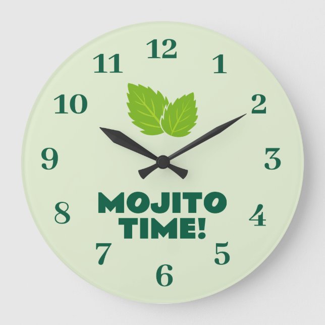 Mojito cocktail lover wall clock with custom quote (Front)