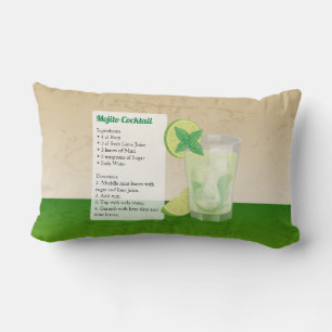 Mojito Cocktail Recipe Lumbar Pillow