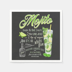 Mojito Cocktail Recipe Napkin