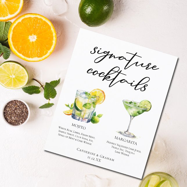 Mojito Margarita Signature Cocktails Wedding Menu (Creator Uploaded)