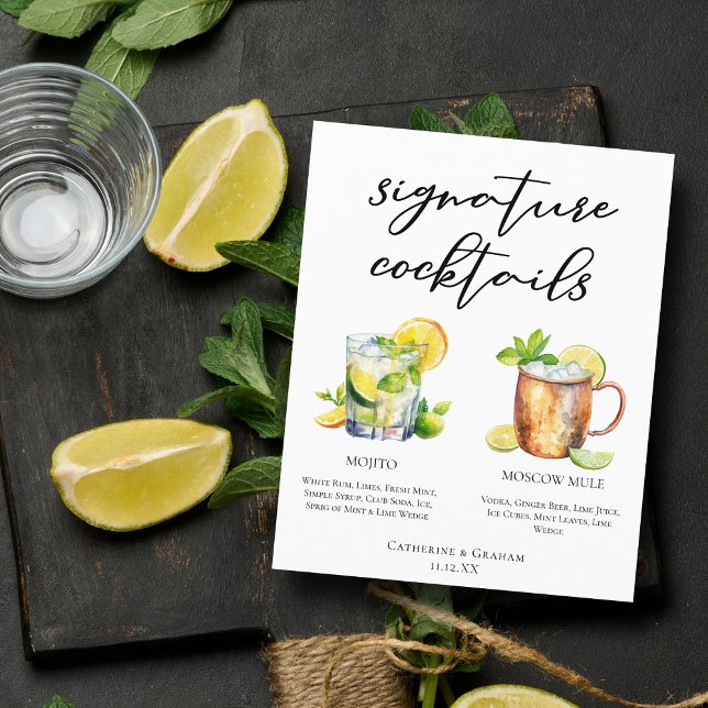 Mojito Moscow Mule Signature Cocktails Menu (Créateur téléchargé)
