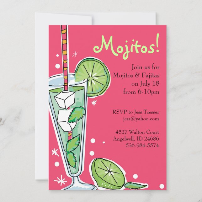 Mojito Party Invitations (Front)