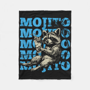 Mojito Raccoon Day Drinking Feral Beach Holiday Ta Fleece Blanket