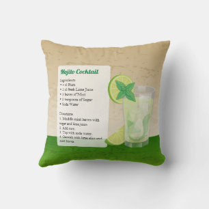 Mojito Recipe Throw Pillow