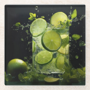 Mojito Splash Glass Coaster