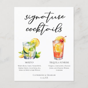 Mojito Tequila Sunrise Wedding Cocktails Menu