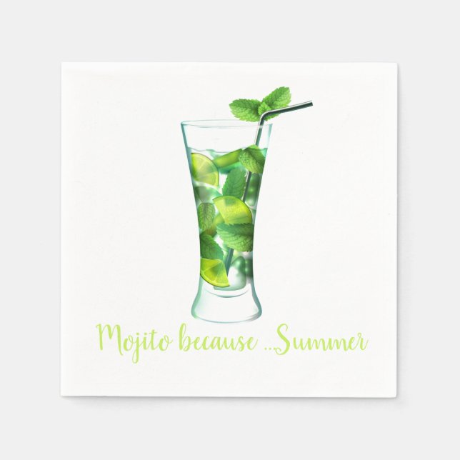 Mojito Themed Cocktail Napkin (Front)
