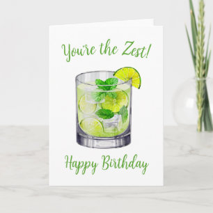 Mojito Watercolor Birthday Card