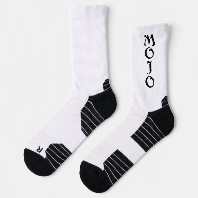Mojo black and white high performance socks (Left)
